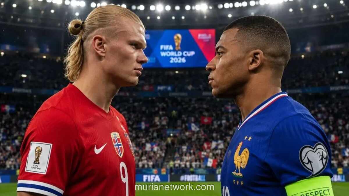 Norwegia vs Prancis Perebutkan Puncak Grup I Piala Dunia 2026, Haaland dan Mbappe Saling Sikut