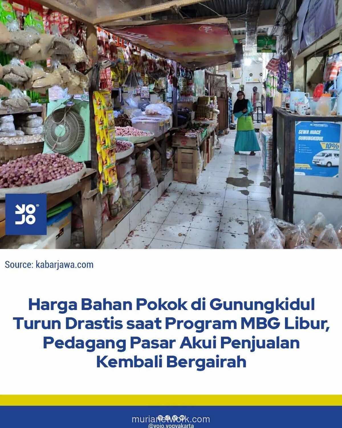 Harga Bahan Pokok di Gunungkidul Anjlok saat Program MBG Libur, Pedagang Rasakan Dampaknya