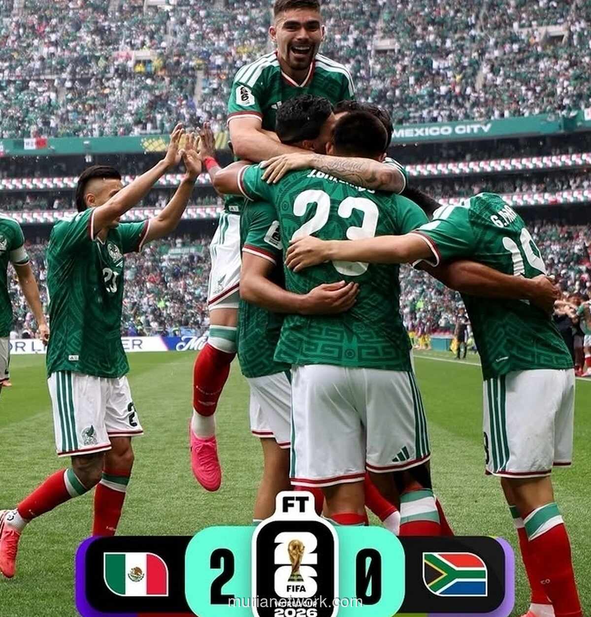 Meksiko Hajar Afrika Selatan 2-0 di Laga Perdana Piala Dunia 2026, Diwarnai Tiga Kartu Merah