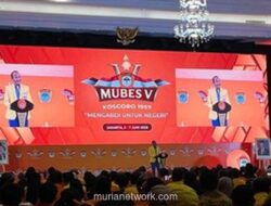 Bahlil Lahadalia Disambut Lagu ‘Mas Bahlil Ganteng’ saat Buka Mubes Kosgoro 1957