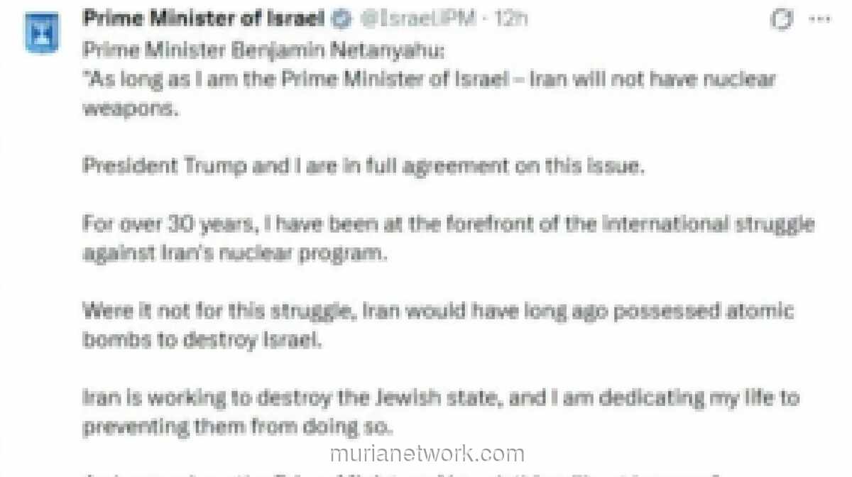 Netanyahu Tegaskan Iran Tak Akan Miliki Senjata Nuklir di Bawah Kepemimpinannya, Israel Siapkan Opsi Militer