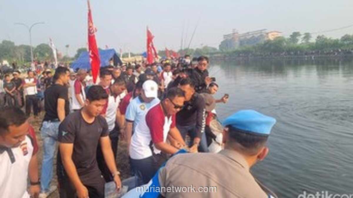 Polres Serang Tebar Dua Ton Ikan dalam Lomba Mancing Mania Peringati Hari Bhayangkara ke-80