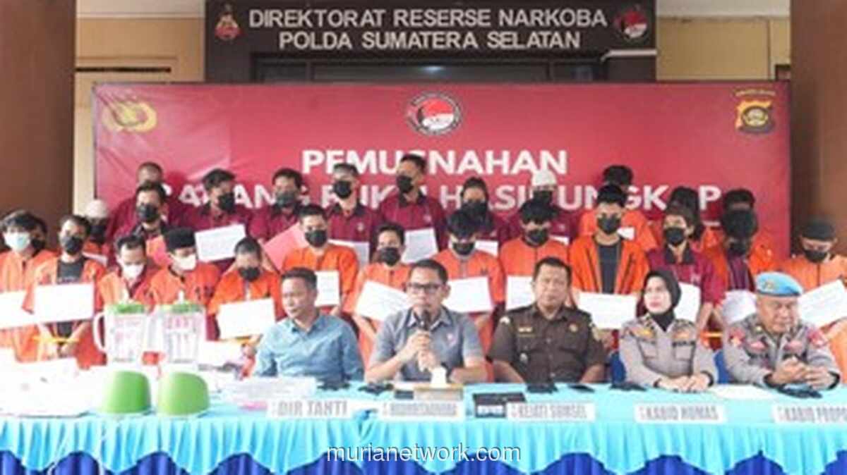 Polda Sumsel Musnahkan Sabu dan Ekstasi Hasil 25 Kasus, Selamatkan 34.252 Jiwa