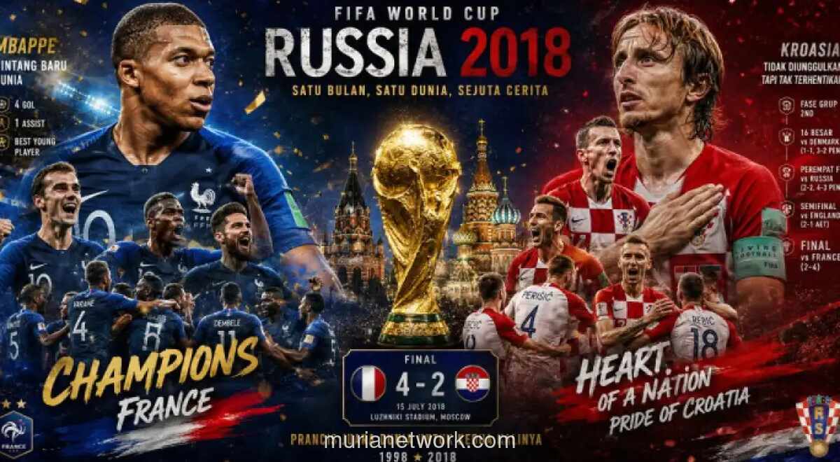 Prancis Juara Piala Dunia 2018 Usai Kalahkan Kroasia 4-2, Luka Modrić Raih Golden Ball