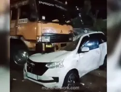Truk Kontainer Tabrak Avanza di Maros, Sopir Terjepit Akibat Diduga Ugal-ugalan