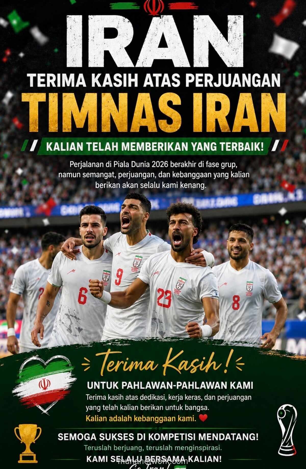 Kedutaan Besar Iran di Jakarta Ucapkan Terima Kasih kepada Timnas Usai Tersingkir dari Piala Dunia 2026
