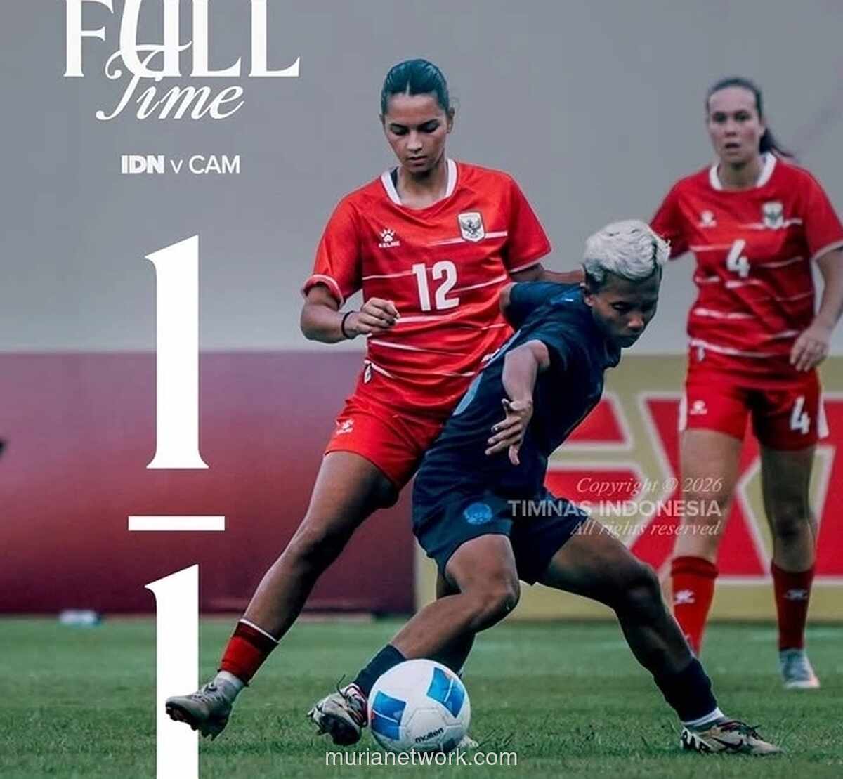 Timnas Putri Indonesia Ditahan Imbang Kamboja di Laga Penutup FIFA Matchday