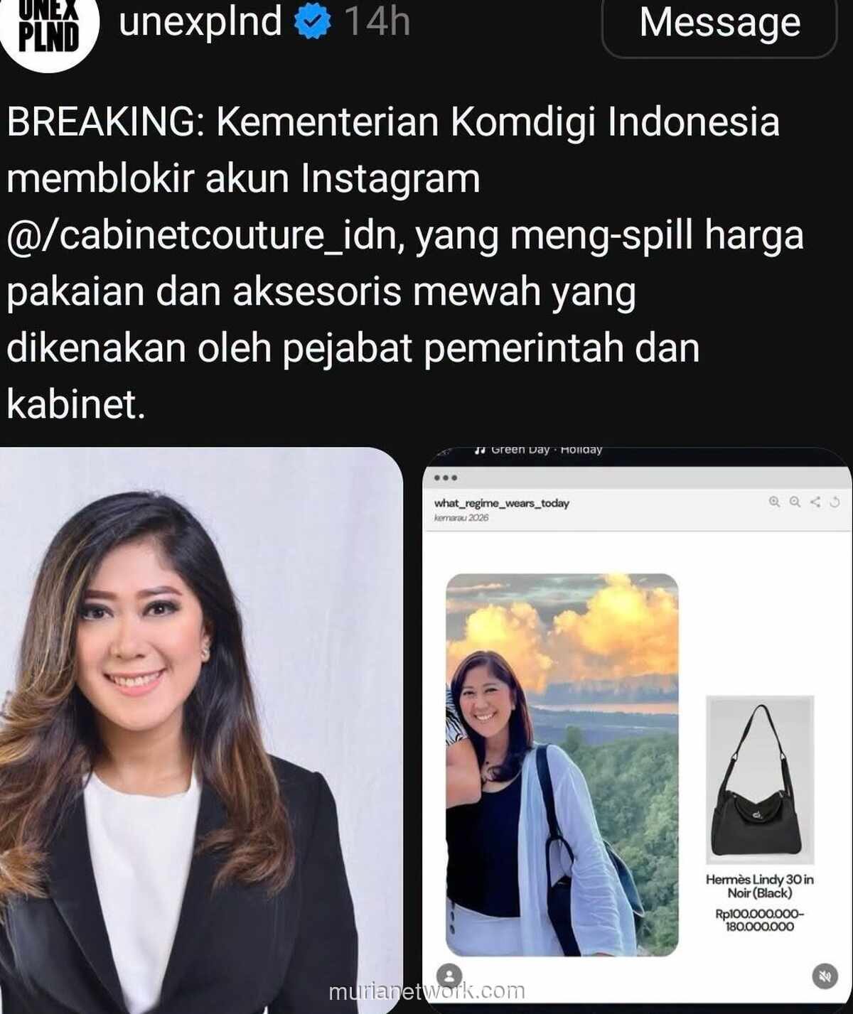 Komdigi Blokir Akun Pengungkap Harga Pakaian Mewah Pejabat, Warganet Protes
