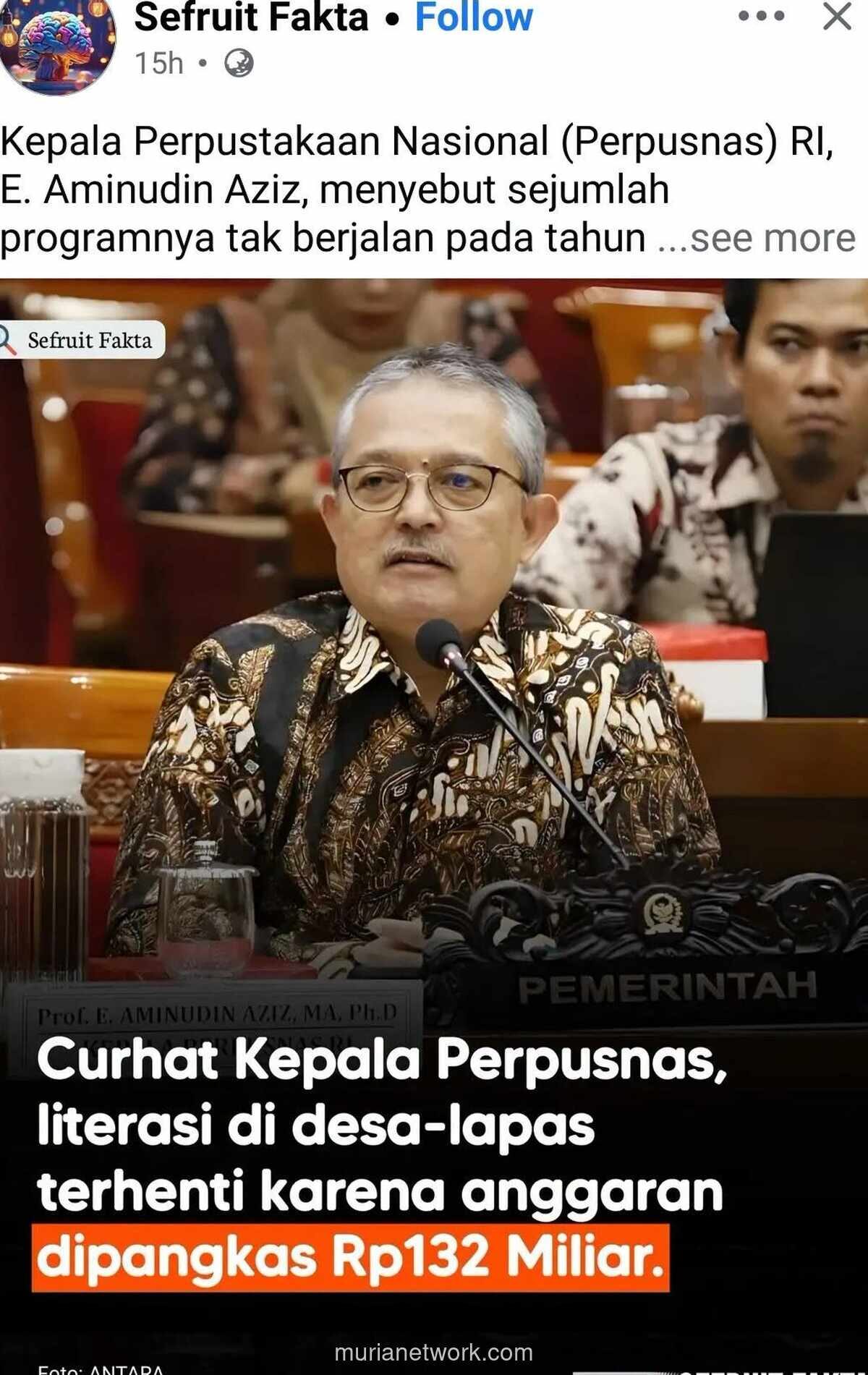 Kritik Pedas untuk Kepala Perpustakaan Nasional: Kelaparan Lebih Urgen dari Buku