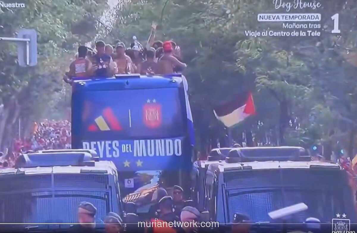 Dua Juta Orang Sambut La Roja di Madrid, Bendera Palestina Berkibar di Parade