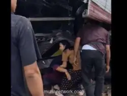 Bus Karya Agung Terbalik Usai Tabrak Tempat Cuci Motor di Asahan, Sembilan Luka-Luka