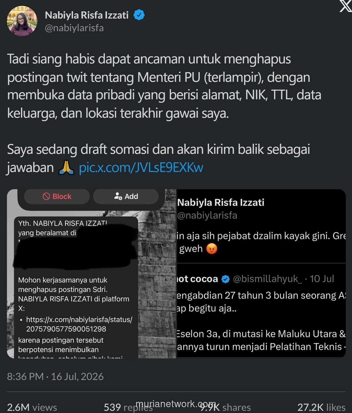 Dosen UGM Diancam dan Jadi Korban Doxing Usai Komentari Mutasi Pegawai di Kementerian PU