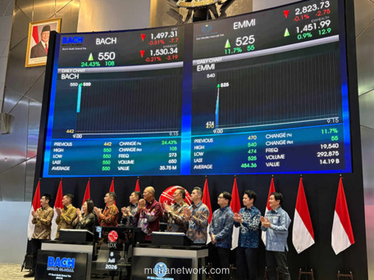 Dua Emiten Baru Melantai di BEI, Saham BACH dan EMMI Langsung Melesat