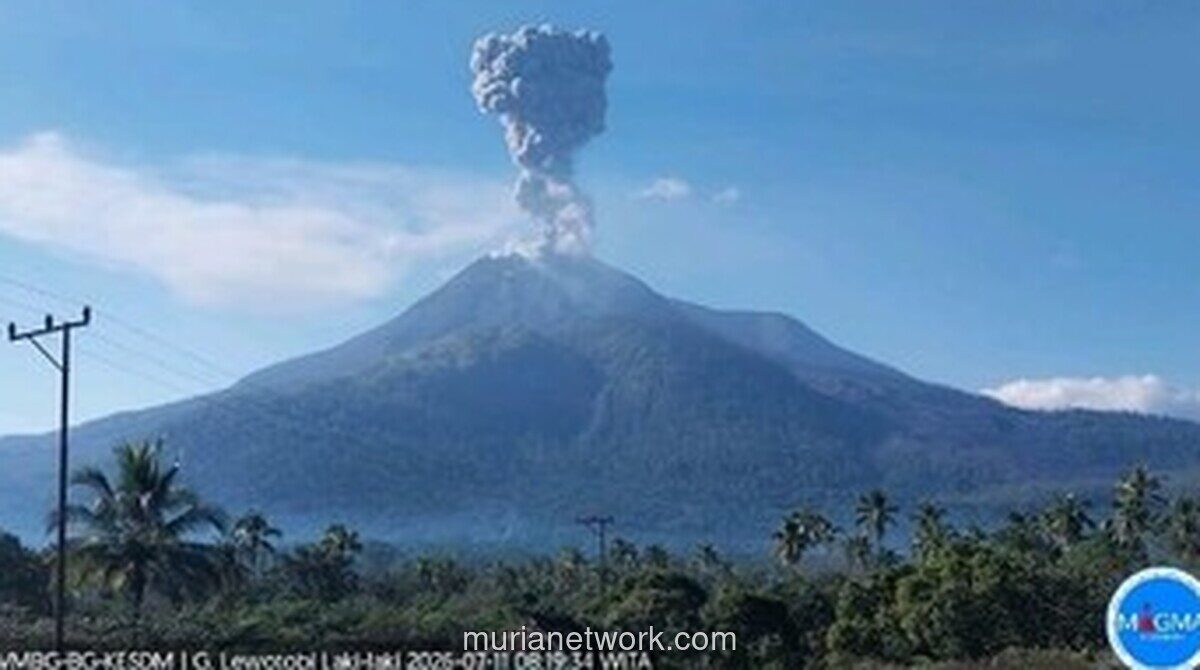 Gunung Lewotobi Laki-laki Erupsi Dua Kali, Kolom Abu Capai 1.600 Meter