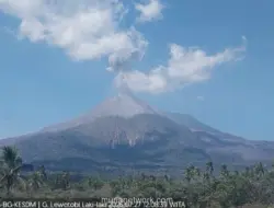 Gunung Lewotobi Laki-laki Erupsi, Kolom Abu Membubung 600 Meter