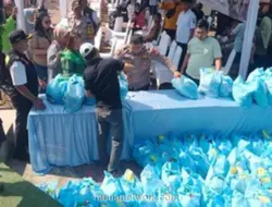 Peringati Hari Bhayangkara ke-80, Polda Metro Jaya Bagikan Sembako dan Jajanan Gratis di Cisauk