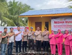 Polres Inhil Bedah Rumah Warga dan Bangun Sumur Bor di Hari Bhayangkara ke-80