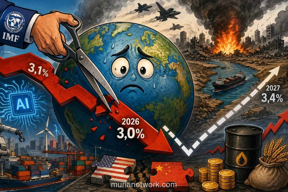 IMF Pangkas Proyeksi Pertumbuhan Ekonomi Global 2026 Jadi 3 Persen
