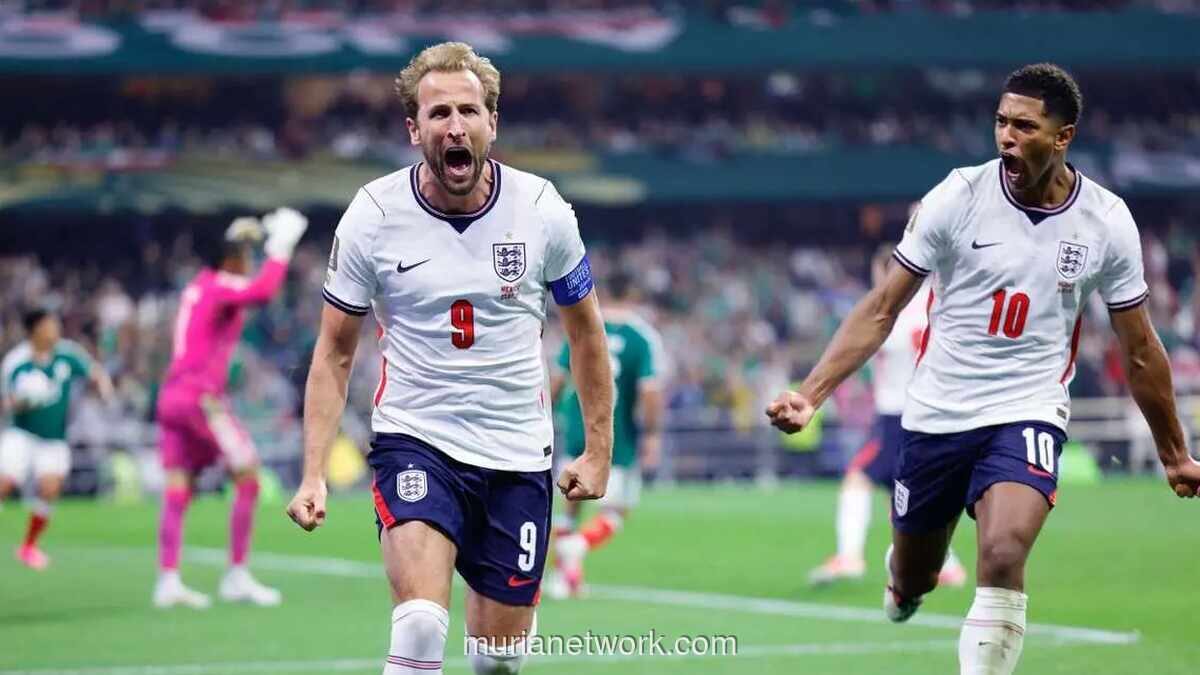 Inggris Taklukkan Meksiko 3-2 dan Tantang Norwegia di Perempat Final Piala Dunia