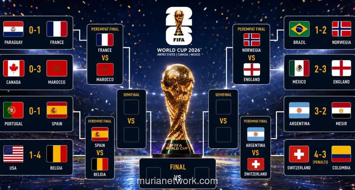 Babak Perempat Final Piala Dunia 2026: Eropa Dominasi, Swiss Catat Sejarah