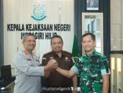Polres, Kodim, dan Kejari Inhil Perkuat Sinergi Penegakan Hukum