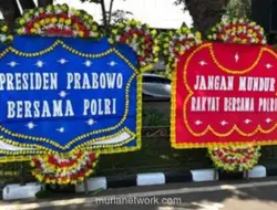 Karangan Bunga Dukungan Berjejer di Polda Metro Jaya Usai Penggeledahan Kasus Korupsi