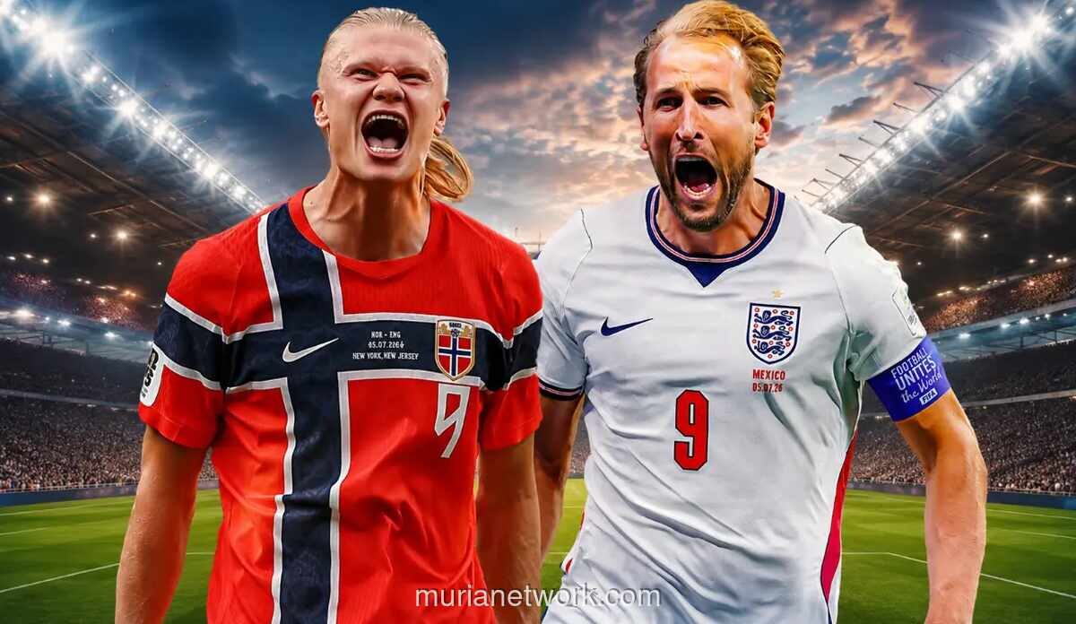 Perempat Final Piala Dunia 2026: Norwegia vs Inggris, Duel Mesin Gol Haaland dan Kane