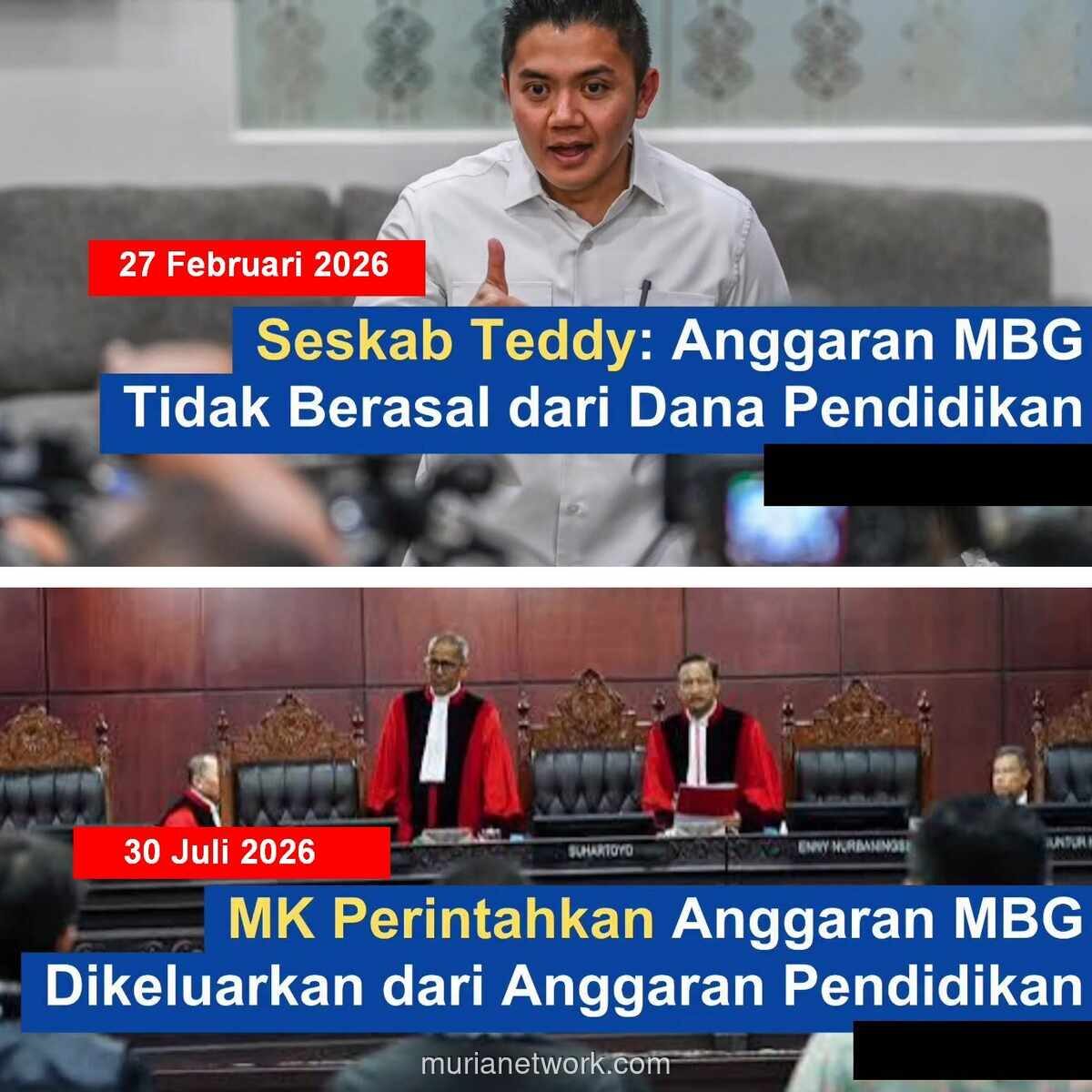 MK Larang Anggaran Makan Bergizi Gratis Gunakan Dana Pendidikan