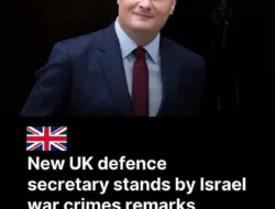 Menteri Pertahanan Inggris Baru Bertahan pada Tuduhan Kejahatan Perang Israel