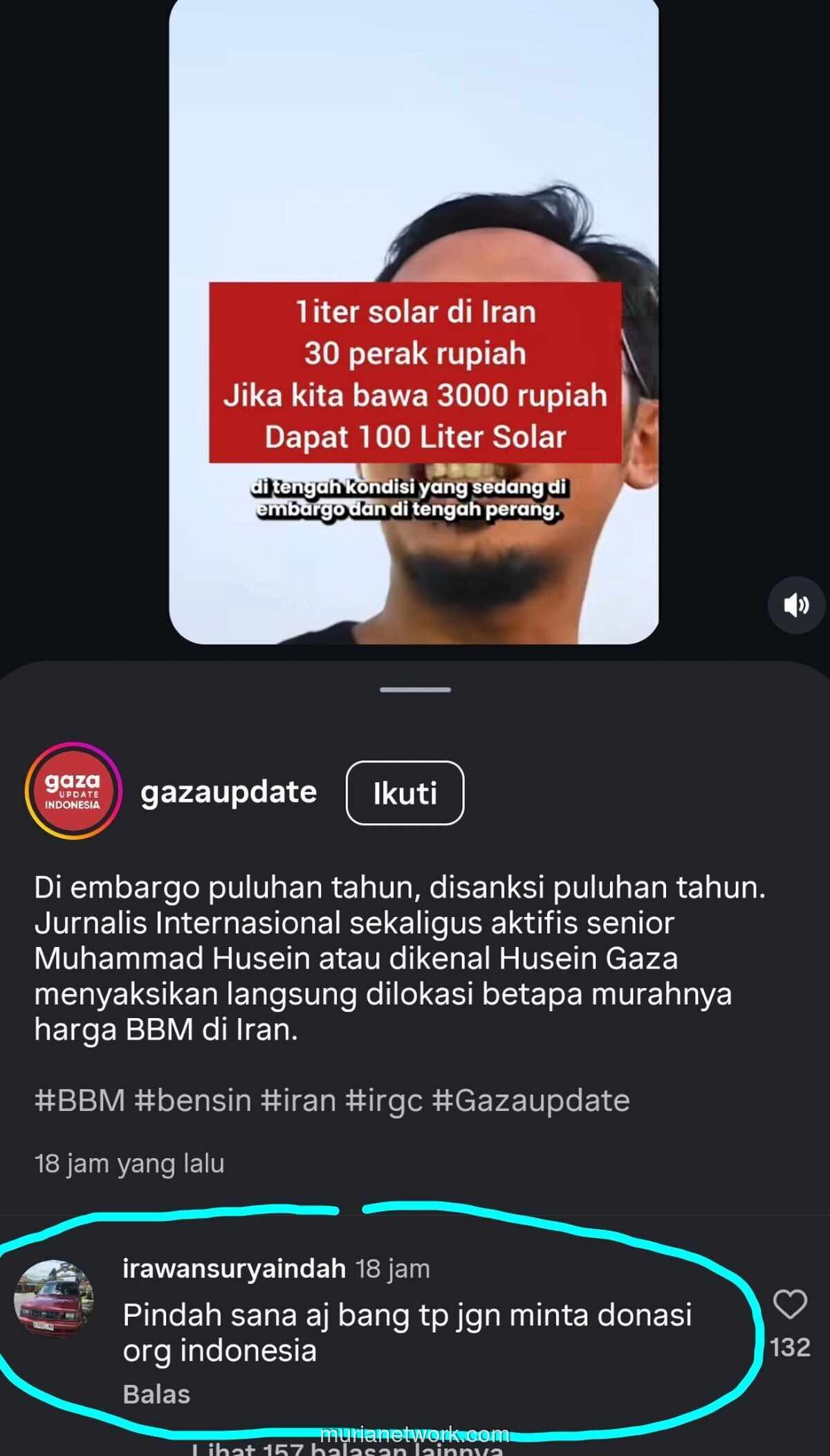 Jurnalis Pro-Palestina Pamer Harga Bensin Murah di Iran, Netizen Justru Soroti Akun Pengikut Netanyahu