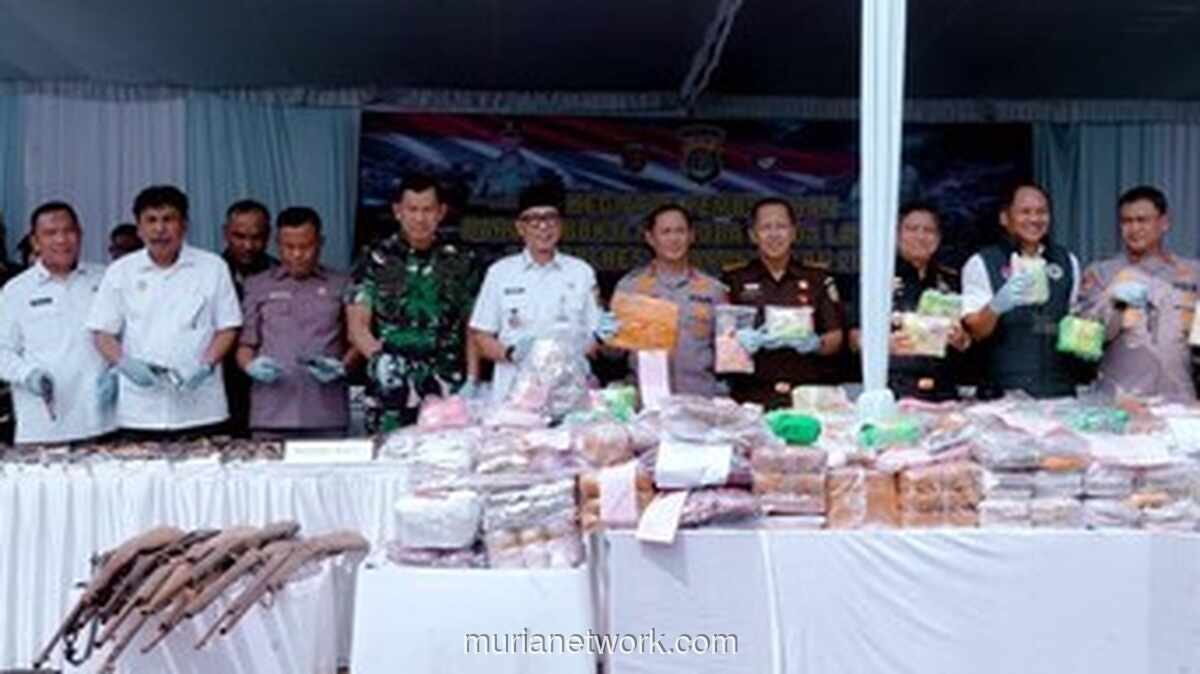 Polda Lampung Musnahkan Narkotika dan Senpi Ilegal Senilai Rp264 Miliar