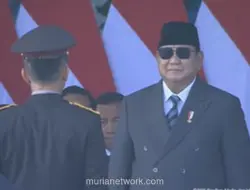 Prabowo Pimpin Upacara Hari Bhayangkara ke-80 di Cikeas