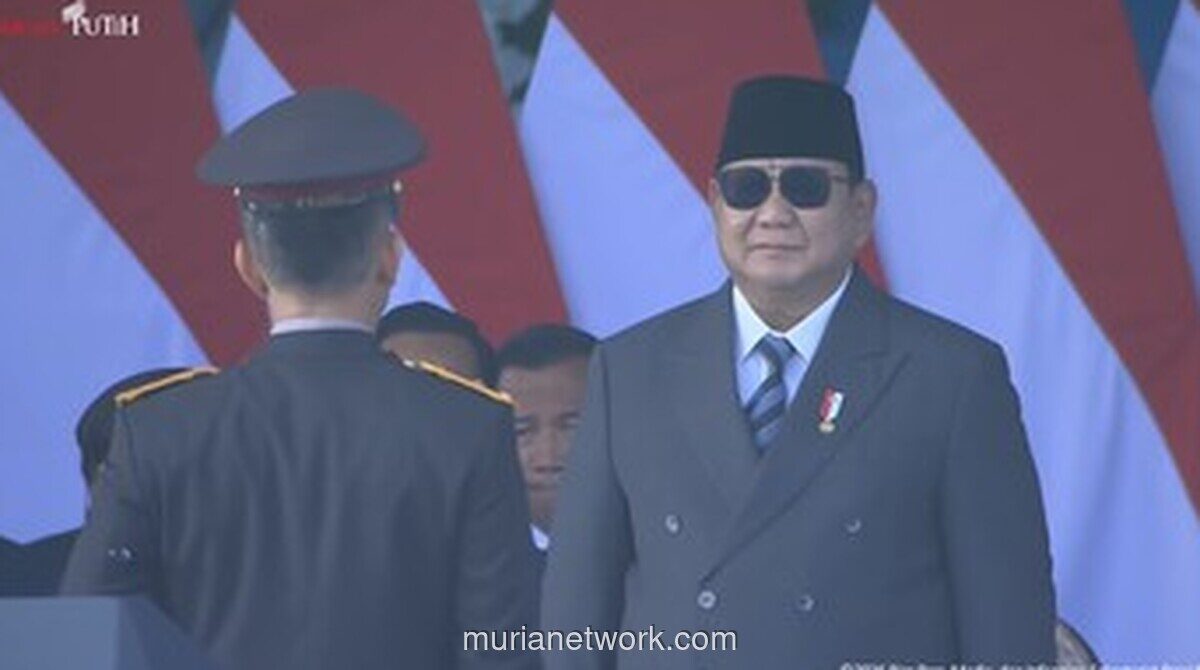 Prabowo Pimpin Upacara Hari Bhayangkara ke-80 di Cikeas