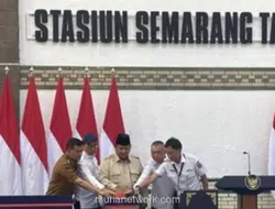 Prabowo Resmikan Pemugaran Stasiun Semarang Tawang