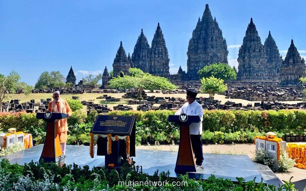Prabowo dan PM Modi Resmikan Kerja Sama Konservasi Candi Prambanan