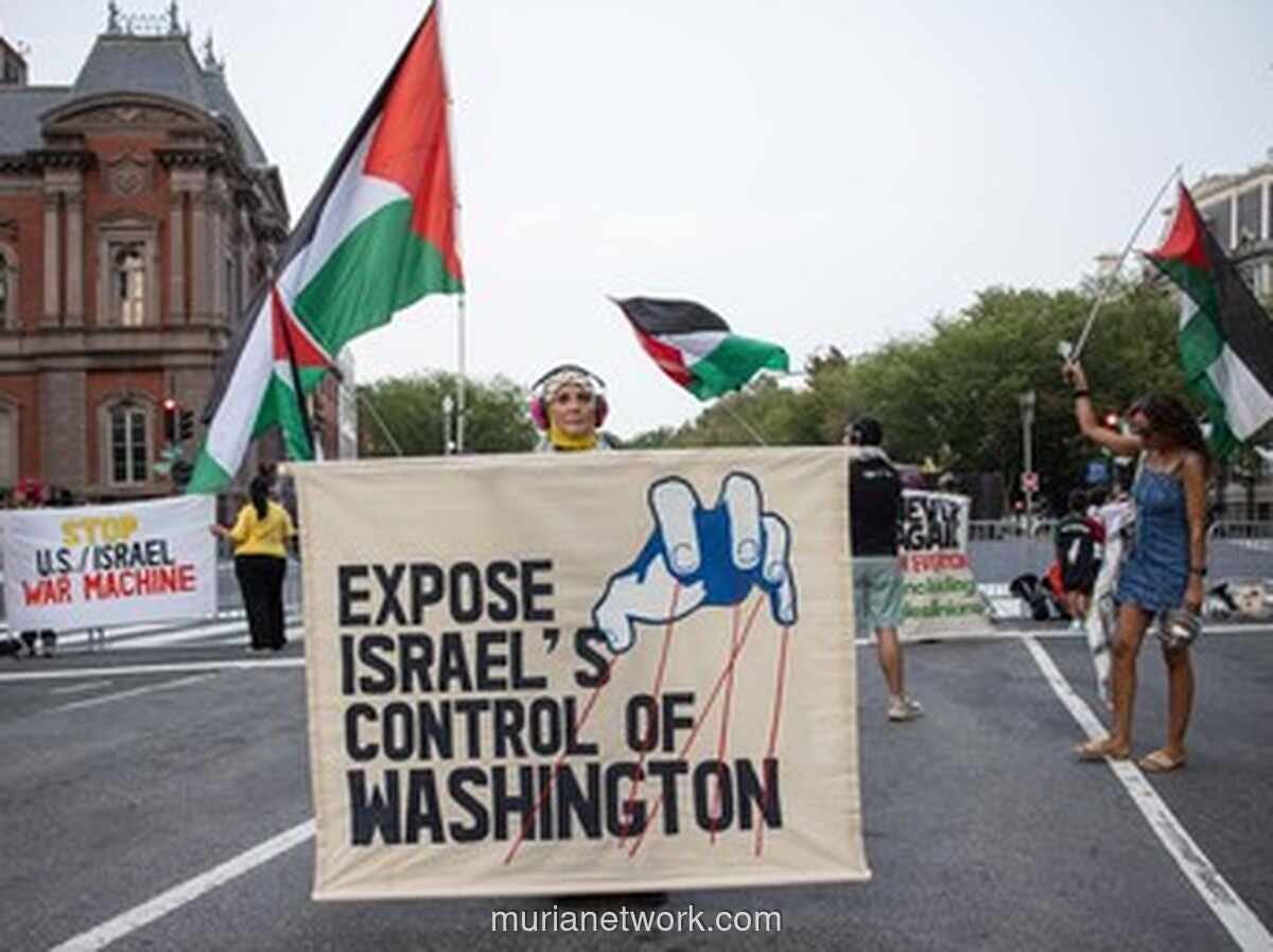 Demonstran Pro-Palestina Kepung Gedung Putih Saat Netanyahu Bertemu Trump