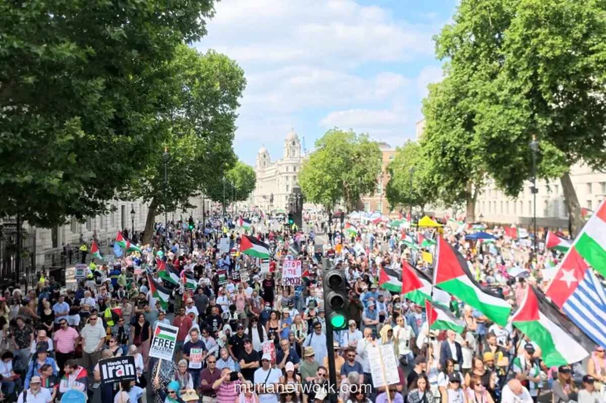 Ribuan Demonstran di London Desak PM Baru Inggris Terapkan Embargo Senjata ke Israel
