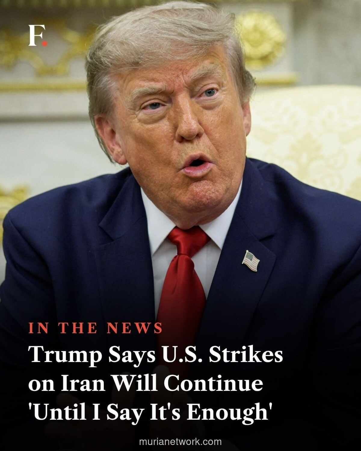 Trump: Serangan ke Iran Akan Terus Berlanjut Sampai Saya Katakan Cukup