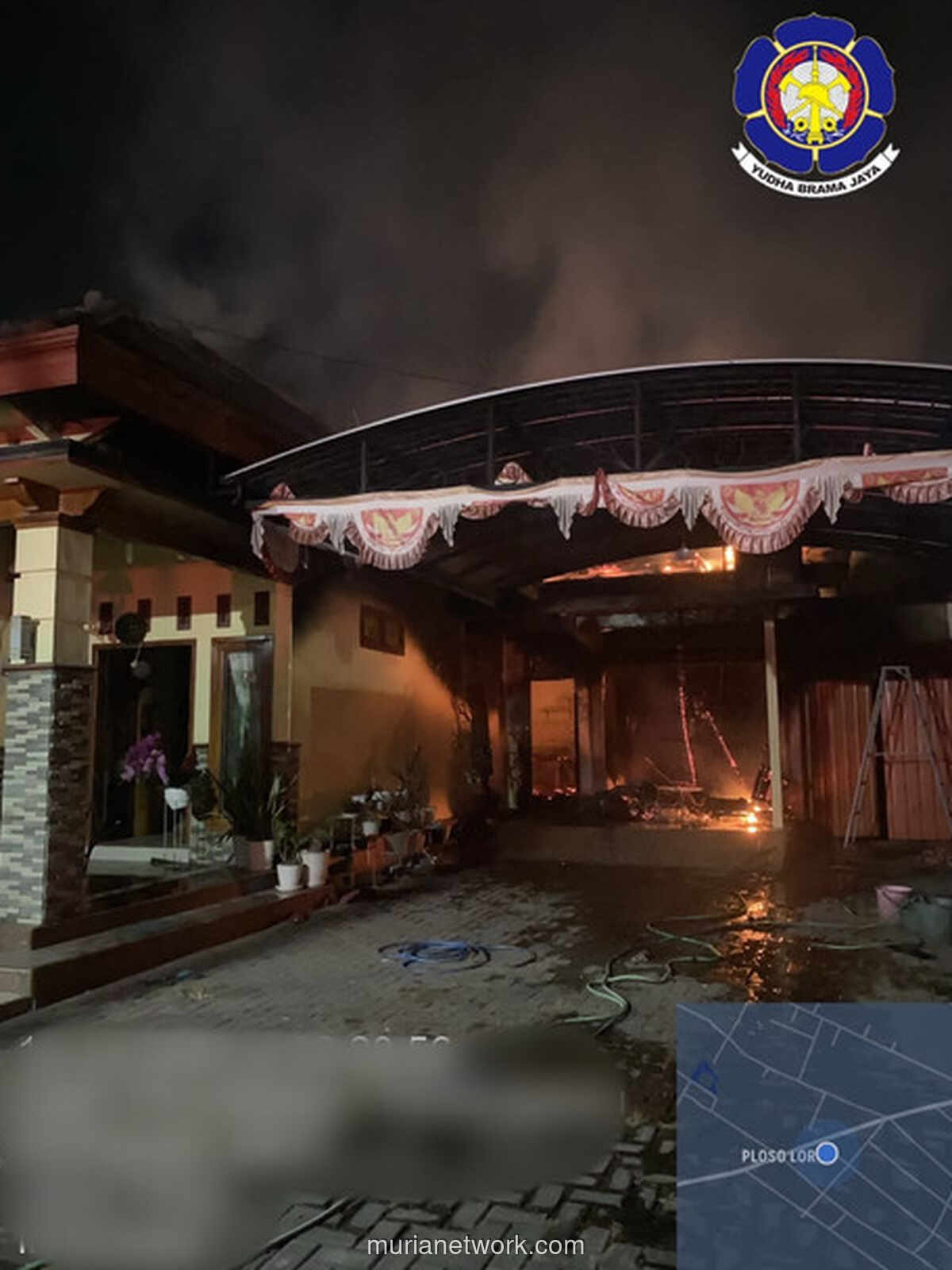 Rumah di Kediri Diduga Dibakar Mantan Suami, Satu Motor Ludes