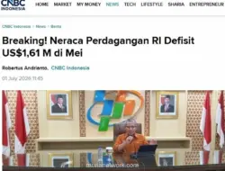 Neraca Perdagangan Indonesia Defisit US$1,61 Miliar, Pertama dalam Enam Tahun