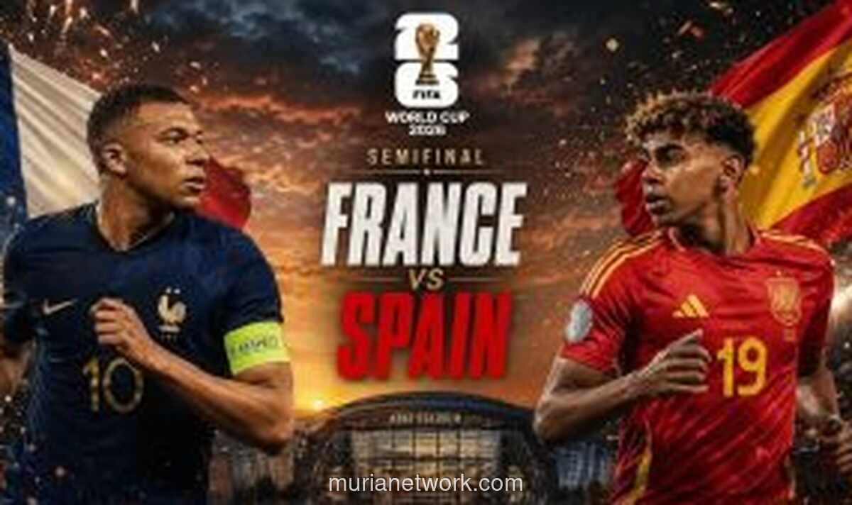 Spanyol Unggul 1-0 atas Prancis di Babak Pertama Semifinal Piala Dunia 2026