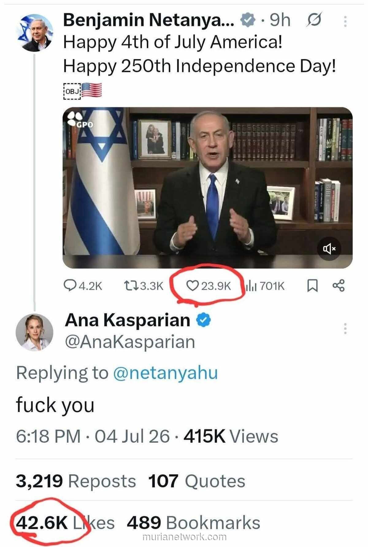 Ucapan Selamat Netanyahu ke AS Dibalas Makian Kasar oleh Komentator Pro-Palestina
