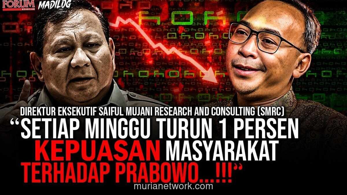 Survei SMRC: Kepuasan Publik terhadap Prabowo Anjlok 30 Persen dalam Sembilan Bulan