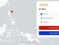 Siklon Tropis NOUL Terdeteksi di Filipina, Kepri dan Kaltara Waspada Cuaca Ekstrem