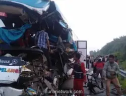 Bus Pelangi Tabrak Truk di Tol Pekanbaru-Dumai, Dua Tewas dan Sopir Kabur