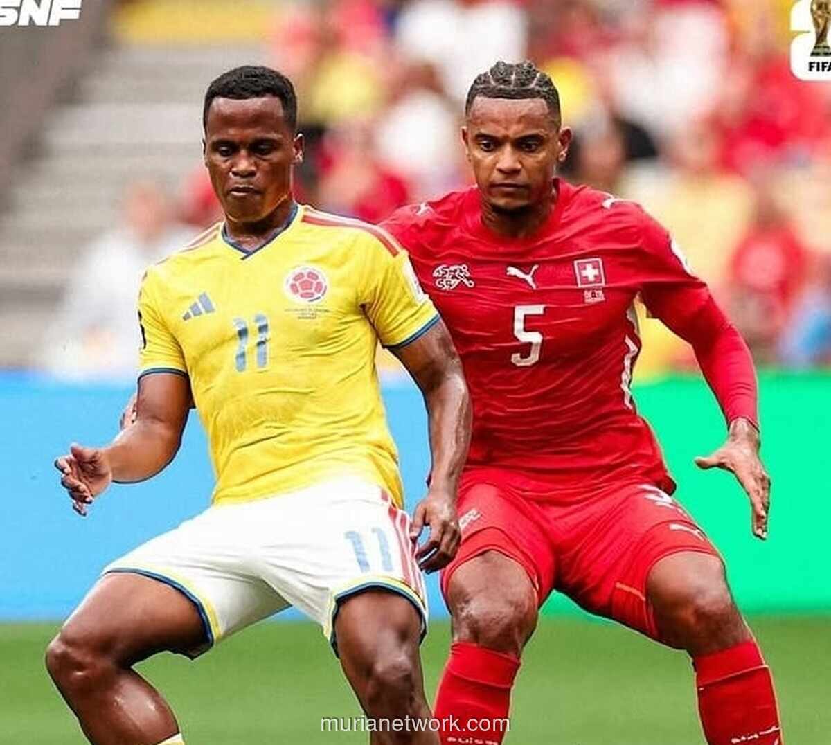 Swiss vs Kolombia Masih Imbang di Babak Kedua, Perempat Final Argentina Menanti