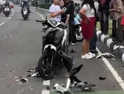 Tiga Luka Akibat Tabrakan Motor Lawan Arah di Jalur Lingkar Stadion Pakansari