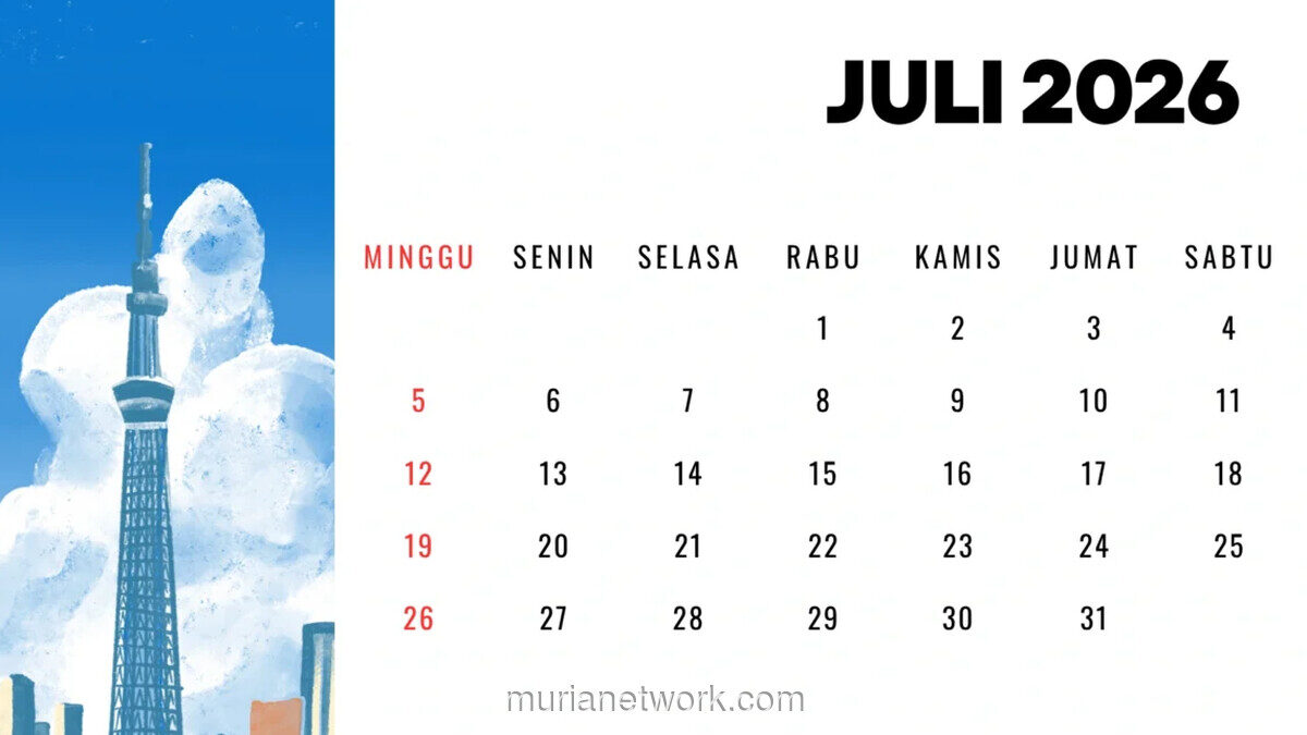 Juli 2026 Tanpa Libur Nasional, Seluruh Tanggal Merah Jatuh pada Akhir Pekan