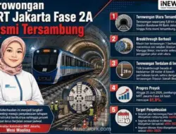 Terowongan MRT Jakarta Fase 2A Resmi Tersambung, Target Rampung Akhir 2026