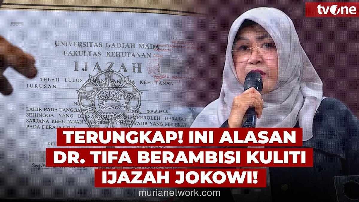 Dokter Tifa Ungkap Alasan Geledah Ijazah Jokowi: Temukan Kejanggalan Jurusan Teknologi Kayu